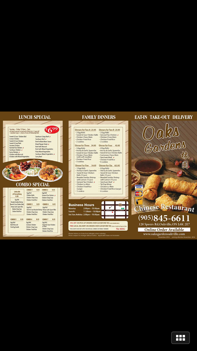 Menu Oaks Garden Restaurant-1