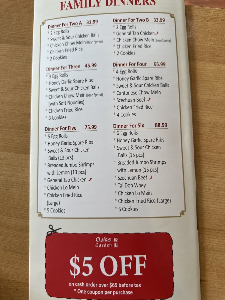 Menu Oaks Garden Restaurant-4