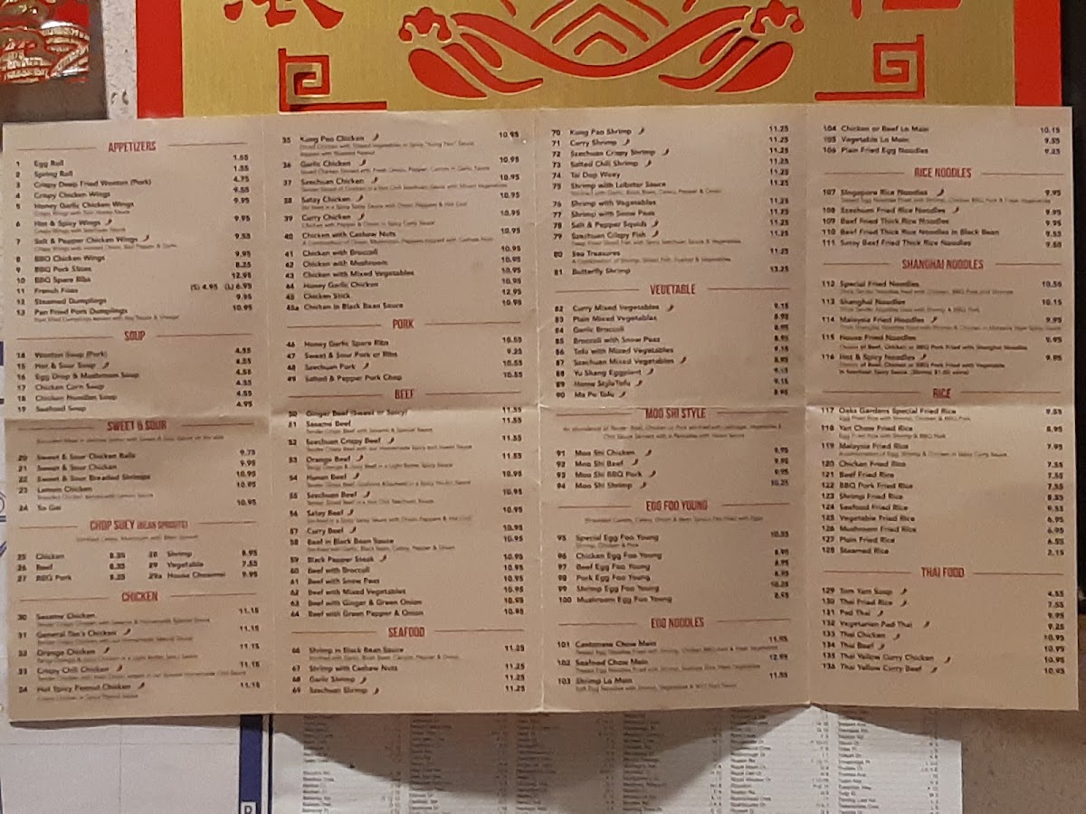 Menu Oaks Garden Restaurant-5